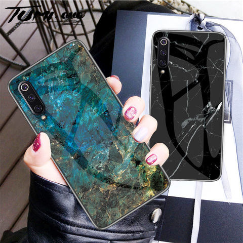 Marble Tempered Glass Edge Soft Silicone Case For Xiaomi Mi  5X 6X A1 A2 9 SE 8 Lite Mix 3 2 Max A2 Lite Pocophone f1 Redmi Caes ► Photo 1/6