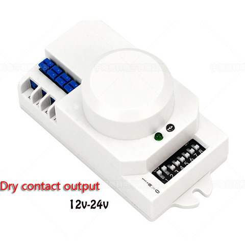 Free shipping 12v-24v 360 degree Microwave Sensor Light Switch Induction Microwave Motion Sensor  Dry contact output ► Photo 1/1