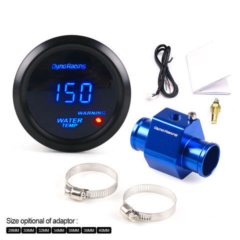 Dynoracing 52MM Digital Blue Led Water Temperature Gauge 40-150 Celsius With 1/8NPT Water Temperature Seal Pipe Sensor Adapter ► Photo 1/6