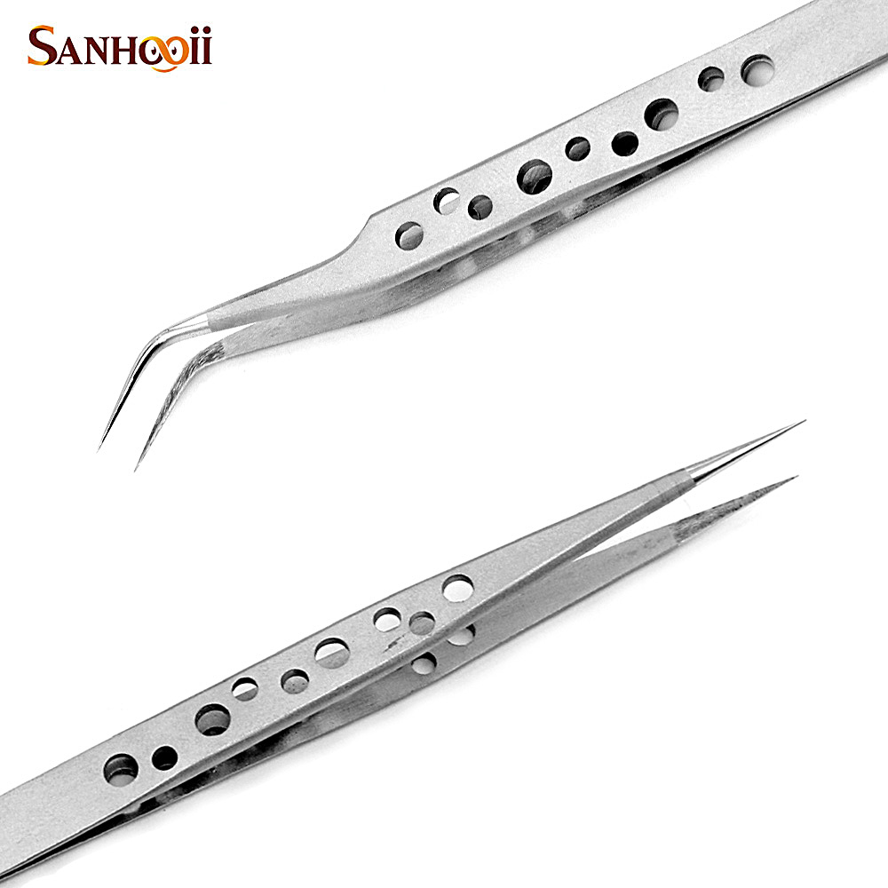 Stainless Steel Precision Tweezers Pincet Pinzas Precision Curved Tweezers  For Electronic Smartphone Watch Repair Tools