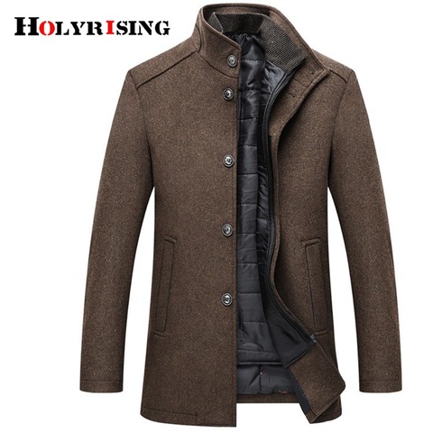 Holyrising Wool Coat Men Thick Overcoats Topcoat Mens Single Breasted Coats And Jackets With Adjustable Vest 4 Colours M-3XL ► Photo 1/6