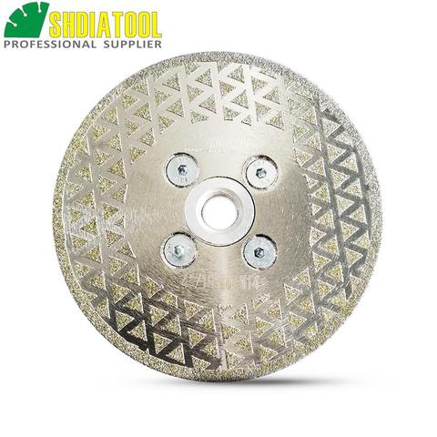 SHDIATOOL 1pc Electroplated diamond cutting grinding disc M14 flange Single side coated saw blade granite marble 4