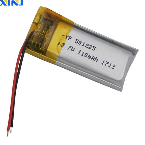 XINJ 3.7V 110mAh Lithium Polymer Battery Li ion li-po cell 501225 For mp3/mp4 headphones bluetooth earphone speaker smart watch ► Photo 1/1