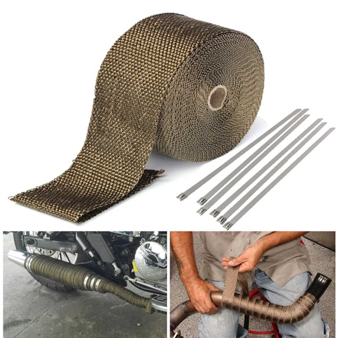 15M*50MM Motorcycle Exhaust Thermal Exhaust Tape Header Heat Wrap Resistant Downpipe For Motorcycle Car Accessories ► Photo 1/6