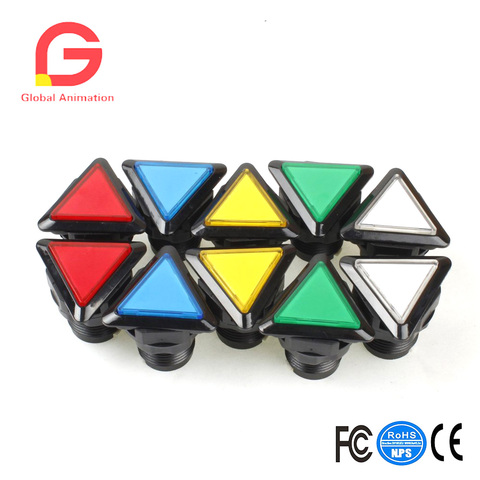 10 Piece/lot Triangle LED Illuminated Push Buttons With Micro Switch For Arcade Machine Games Kits Parts ► Photo 1/5