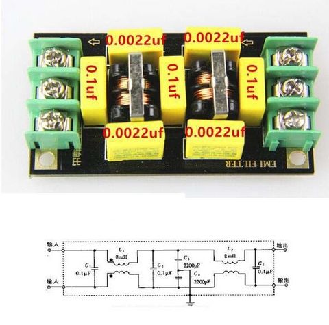 110V 220V AC Power Filter Board 4A EMI Filter Noise Suppressor Audio Purifier Amplifier Noise Impurity Purifier Filtering ► Photo 1/1
