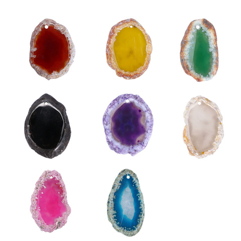 1PC Natural Onyx Charms Pendants Multi Colorful Slice Irregular Natural Agat Crystal Stone Quartz Pendant DIY Fit Necklaces ► Photo 1/6