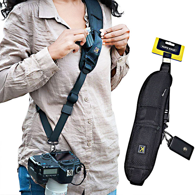 Quick Rapid Single Shoulder Sling Strap Belt for Cannon Nikon Camera Brown 