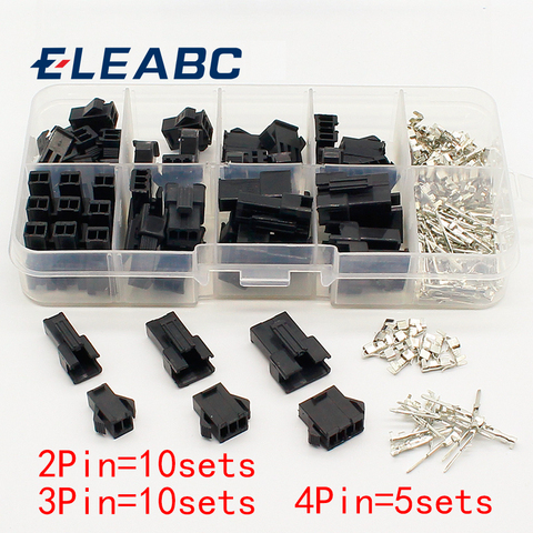SM2.54 Kits 25 sets Kit in box 2p 3p 4p 2.54mm Pitch Female and Male Header Connectors Adaptor ► Photo 1/6