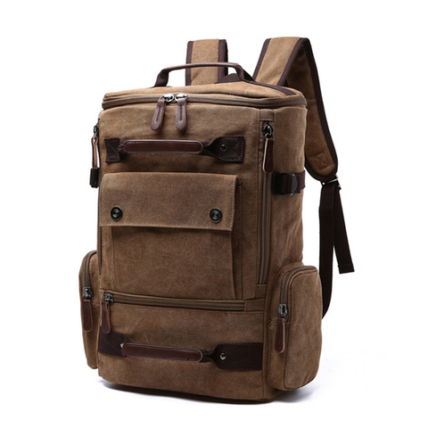 Men's Backpack Vintage Canvas Backpack School Bag Men's Travel Bags Large Capacity Backpack  Laptop Backpack Bag High Qualit ► Photo 1/6