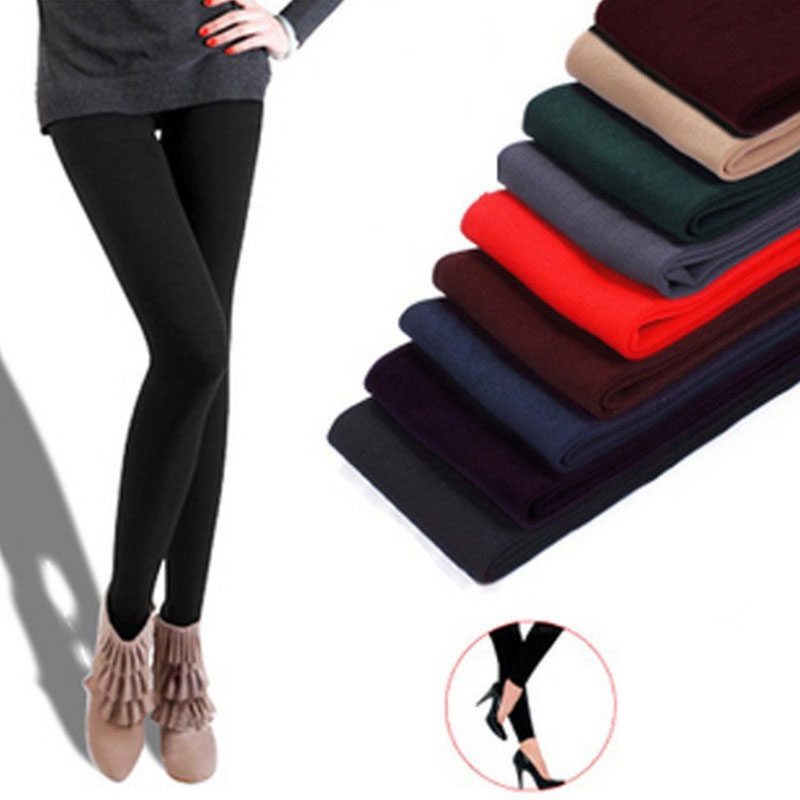 Women Warm Thick Brushed Fleece Lined Full Length Legging Plus