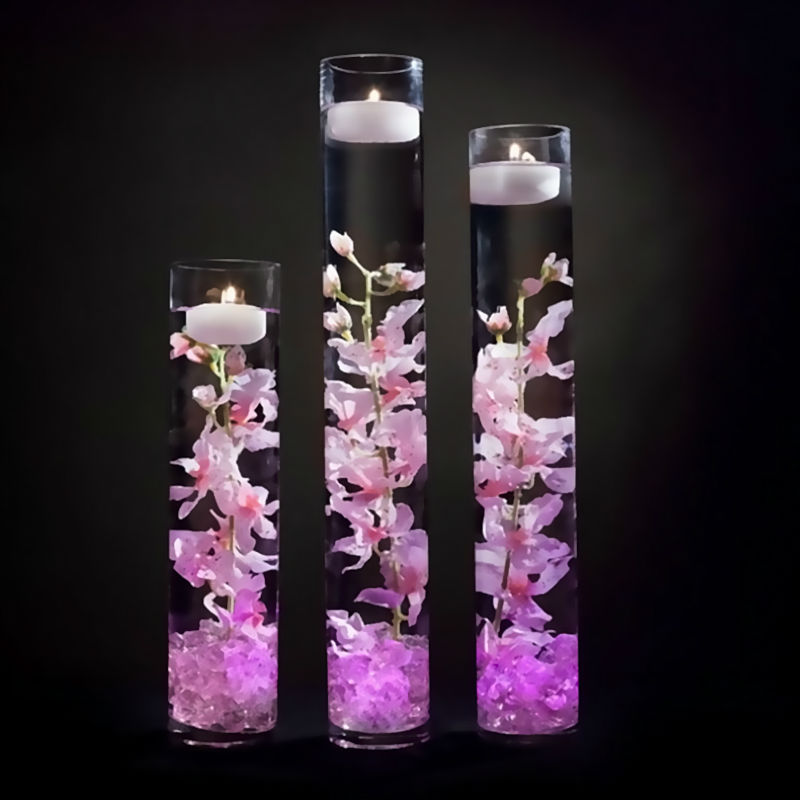 5 10 20 30 Bright Submersible LED Floral Tea Light Vase Party Wedding Waterproof 
