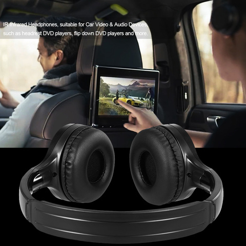 IR Infrared Wireless Headphones Stereo Headset Car Wired Earphone Dual Channel for In-car DVD Player ► Photo 1/6