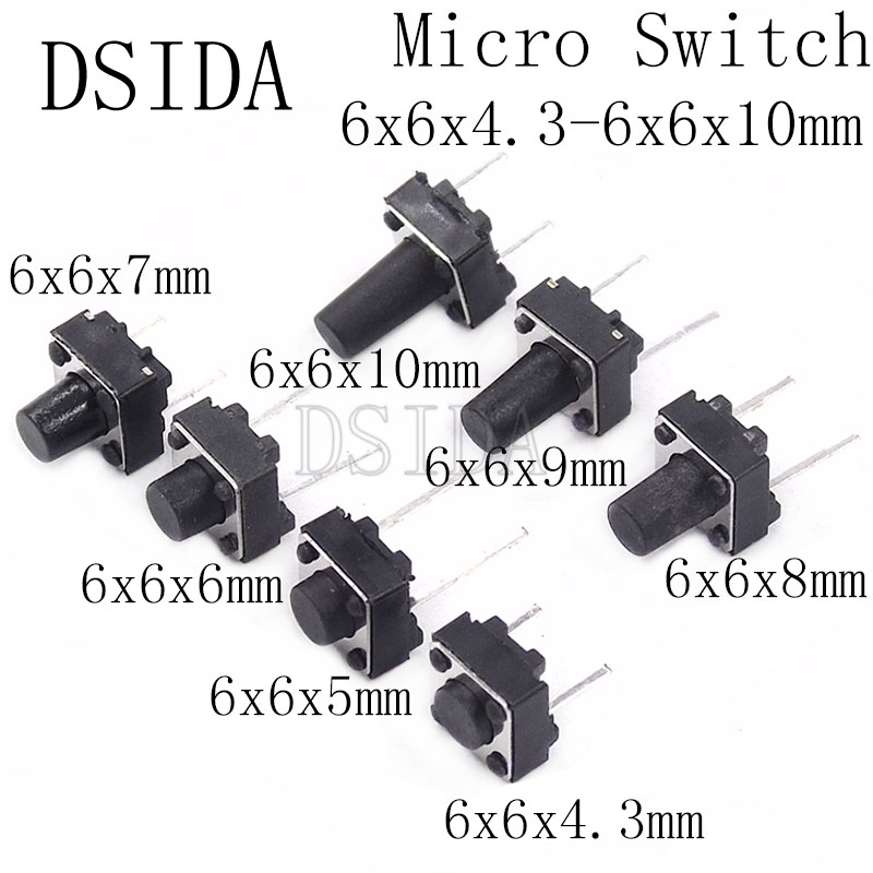 10x Micro Switches Microswitch Pushbutton Micro Switch 2 Pin 6x6x5mm SMD Switch 