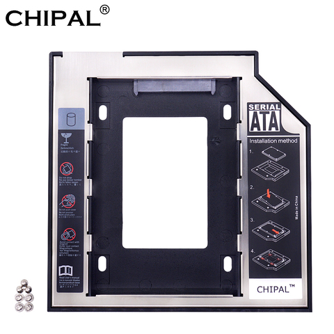 CHIPAL 2nd HDD Caddy 9.5mm SATA 3.0 for 2.5'' 9mm 7mm 2TB SSD Case Hard Disk Drive Enclosure for Laptop Optibay CD-ROM DVD-ROM ► Photo 1/6