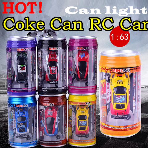 HOT! Original 7 Colors Coke Can RC Car Radio Remote Control Car Micro Racing Car Toy 4pcs Road Blocks Kid's Toys Gifts ► Photo 1/1