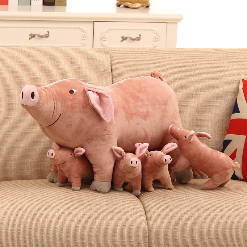 Simulation Plush Pig Toy Soft Stuffed Animal Doll Lovely Cartoon Pillow Kids W 