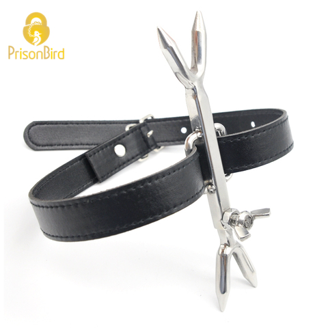 CHASTE BIRD New Strict Leather Metal Stainless Steel Heretics Fork Bondage S&M Sex Toys for Men/Women BDSM A320 ► Photo 1/6