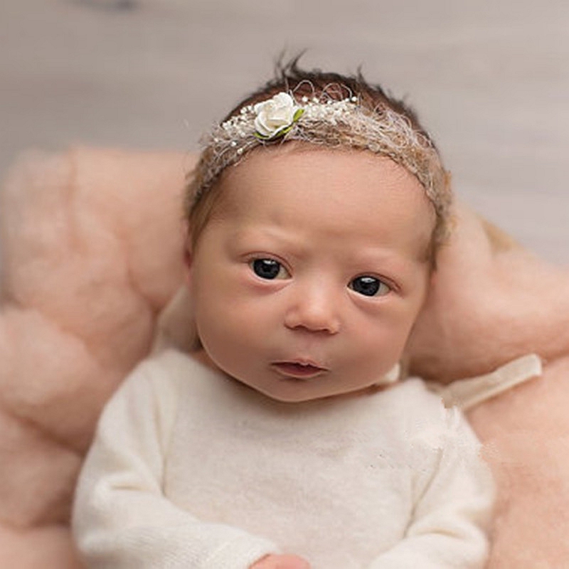 Newborn Mohair Headband Flower Headwear Girls Headdress Baby Photography Props 