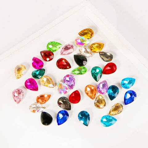 20 Colors Water Drop Glitter Shiny Crystal Glass Nail Rhinestones Charms DIY Design Polish 3D Manicure Nail Art Decorations ► Photo 1/6