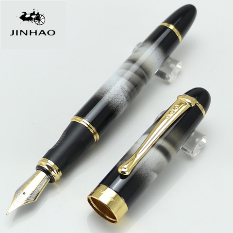 JINHAO X450 Fountain Pen 18KGP 0.7mm Broad Nib Without Pencil Box School Office Stationery 22 Colors luxury writing pens Gift ► Photo 1/6