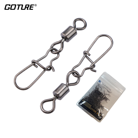 Goture 200pcs/lot Fishing Swivel With Snap MS+ZQ Hooks Stainless Rolling Lure Connector for Carp Fishing Accessories Tackle ► Photo 1/6