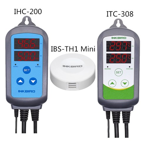 Combo IBS-TH1 MINI Bluetooth Wireless Data Logger+ ITC-308 Heating Cooling Temperature + IHC-200 Temperature Humidity Controller ► Photo 1/6