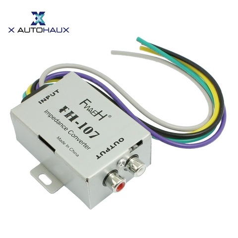 X AUTOHAUX Car Audio Converter Amplifier 2 Channel Line Output Hi/Lo High Low Frequency Line Speaker Level Converter Adapter ► Photo 1/5