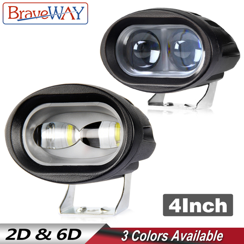 BraveWay 1 PCS Headlight Led Work Light for Offroad Truck LED Work Light 12V for ATV Motor Bike Motorcycle Fog Lamps Flood Spot ► Photo 1/6