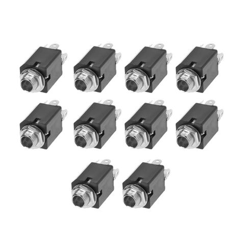 10pcs 6.35mm Audio Plug Sockets PJ-612 3-Pin Connector With Screw Nut ► Photo 1/6