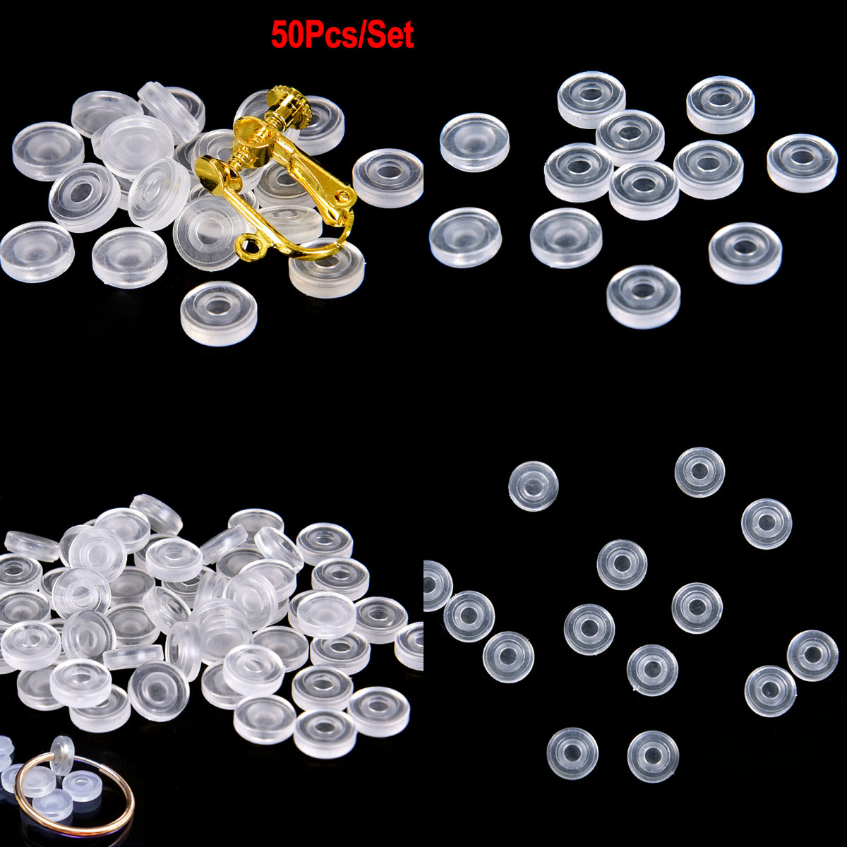 White Transparent Soft Silicone Rubber Earring Backs Stopper Anti-Pain Ear  Clip Pad Jewelry Accessories DIY