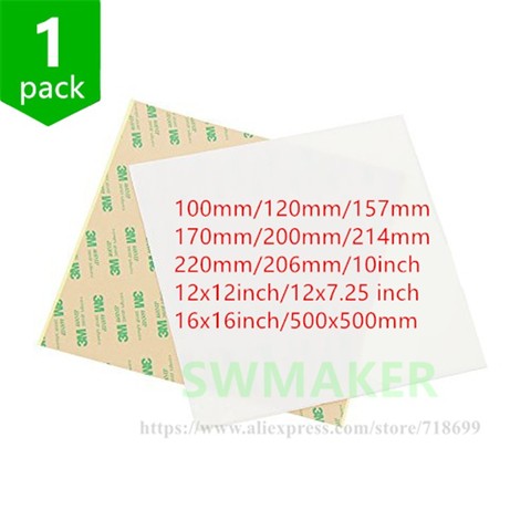 SWMAKER 1pack high quality PEI sheet 3D Print Build Surface Polyetherimide PEI Sheet 8''/220mm/10''/12''/16''/500mm ► Photo 1/6
