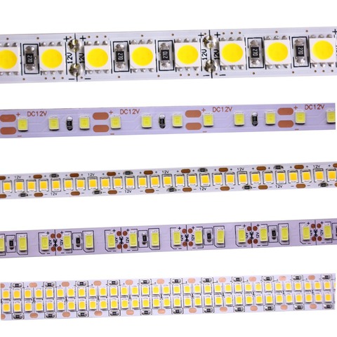 SMD 2835 5630 5050 60/120/240/480LEDs/m RGB LED Strip 5M 300/600/1200/2400LEDs/m  DC12V 24V W RGB LED Light Strips Flexible Tape ► Photo 1/6
