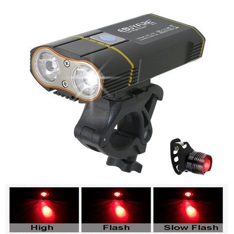 NEW Bike 6000LM Bicycle Light 2x XML-L2 LED Bike Light With USB Rechargeable Battery Cycling Front Light +Handlebar Mount ► Photo 1/6