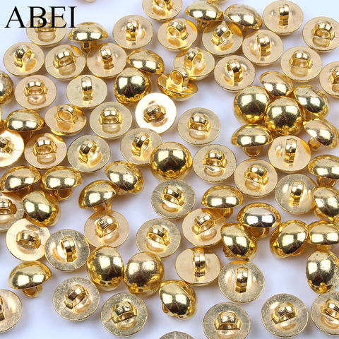 100pcs/lot 11mm Metal Color Round Button DIY Sewing Clothes Ornaments Shank Gold buttons for Garments Shirts Handmade Material ► Photo 1/5