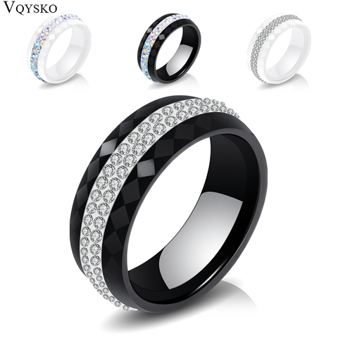 High Qulity Women Jewelry Ring Wholesale Black And White Simple Style Comly Crystal Ceramic Rings for Women ► Photo 1/6