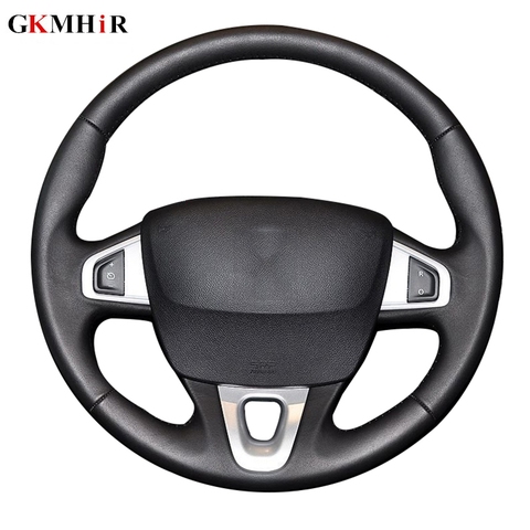 Black Artificial Leather Car Steering Wheel Cover for Renault Megane 3 2009-2014 Fluence ZE 2009-2016 Scenic 2010-2015 ► Photo 1/6