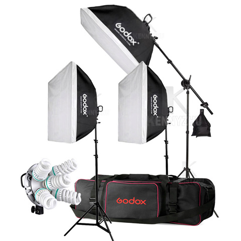 3x Godox TL-5 E27 5 Socket Light Holder  + 15PCS 150W 5500K Bulb Photo Studio Continuous Lighting Softbox Tricolor Lamp Head Kit ► Photo 1/6