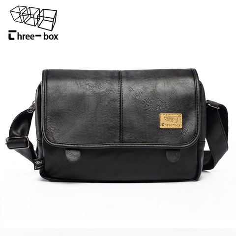 Three-box Brand Fashion PU Leather Men Messenger Bag Vintage Men's Bags Crossbody Bags For Man Casual Shoulder Bag Bolsa ► Photo 1/6