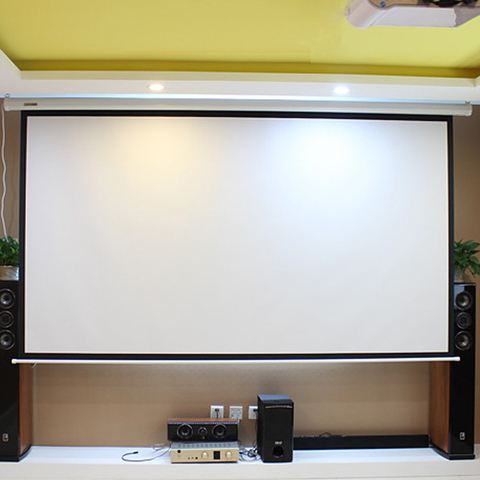 HD Electric Projection Screen 150 Inch With Remote Control 16:9 Motorized Wall Mount Projector Screens For 3D Cinema Office ► Photo 1/6