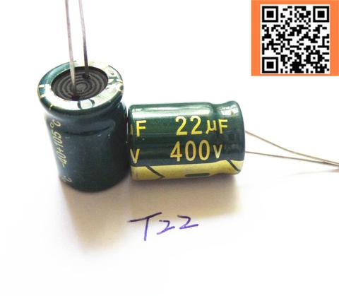 5pcs/lot 22UF high frequency low impedance 400V22UF aluminum electrolytic capacitor size 13*17 T22 20% ► Photo 1/1