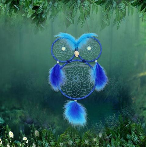 Lovely Owl Dream Catcher Wall Hanging Ornament Handmade Dreamcatcher Decoration For Kids' Bedroom Eyes Can Be Glowed In Darkness ► Photo 1/1