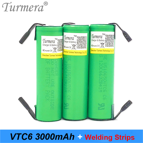 battery 18650 vtc6 3000mAh 30amps us18650vtc6 welding strip rechargeable battery for screwdriver n11 ► Photo 1/6