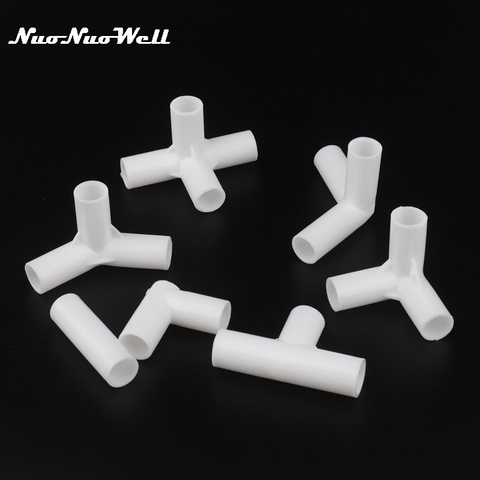 5pcs 12mm PVC Straight Elbow Tee Connector Four Way Joint 90 120 135 degree 1/4