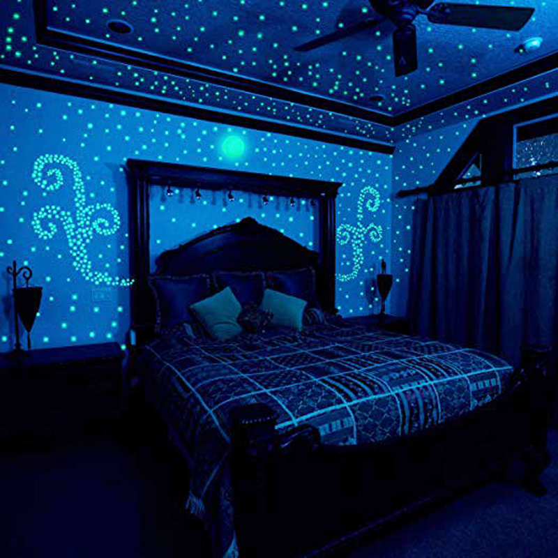 100pcs 3D Night Luminous Stars Stickers Glow In The Dark Toys for Kids Bedroom C 