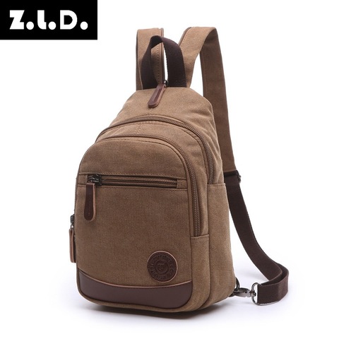 Z.L.D. fashion wearable canvas backpack men and women travel bag street large capacity backpack brand design small square bag ► Photo 1/6