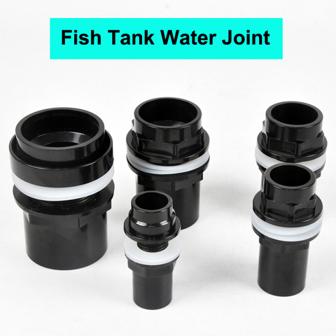 NuoNuoWell 2PCS  Fish Tank Bulkhead Joint PVC Waterproof Connectors Aquarium Accessories Upgrade Silicone Gasket 20mm/25mm/32mm ► Photo 1/5
