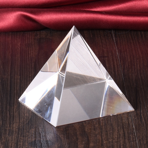 Clear Egyptian Crystal Glass Pyramid Divine Cure Craft Ornaments Home Decoration ► Photo 1/3