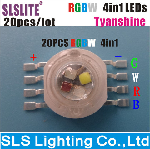 20PCS/LOT High power LED Lamps led chip RGBW 4 color 4 in 1 TianXin Brand TYANSHINE RGBW 4in1 Chips high light lights ► Photo 1/2