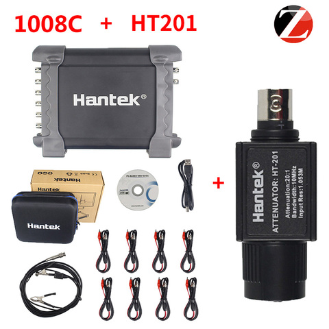 Hantek oscilloscope probbe with Passive Attenuator HT201 1008C Automotive PC Storage USB 8 Channels Programmable generator ► Photo 1/6
